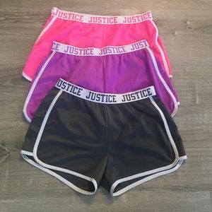 3 pairs of justice shorts